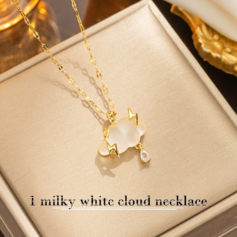 Lightning Cloud necklace, ladies’ pendant, Teardrop necklace, birthday gift