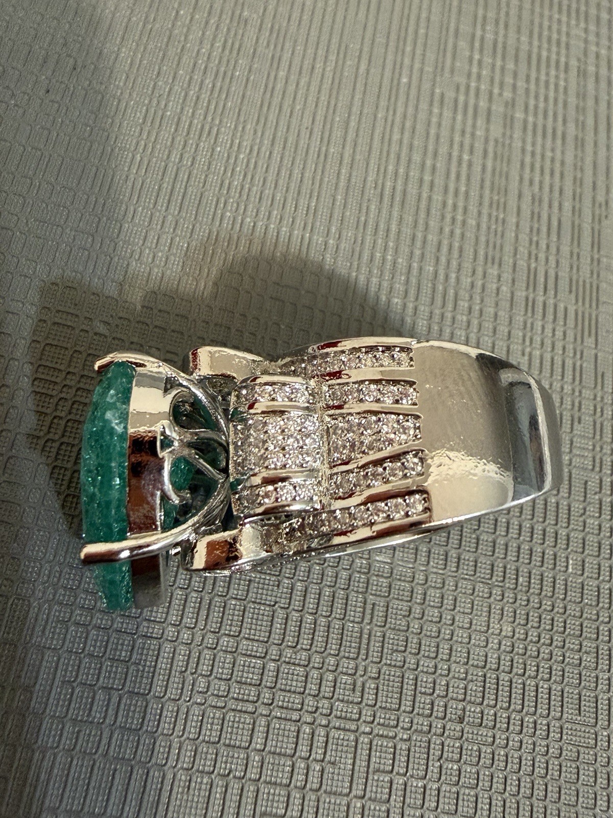 925 Silver Heart Paraiba Tourmaline Ring Size 6 Cocktail