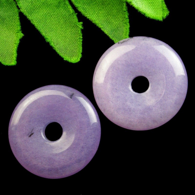 2Pcs 30x5mm Purple Jade Donut Pendant Bead S0047546