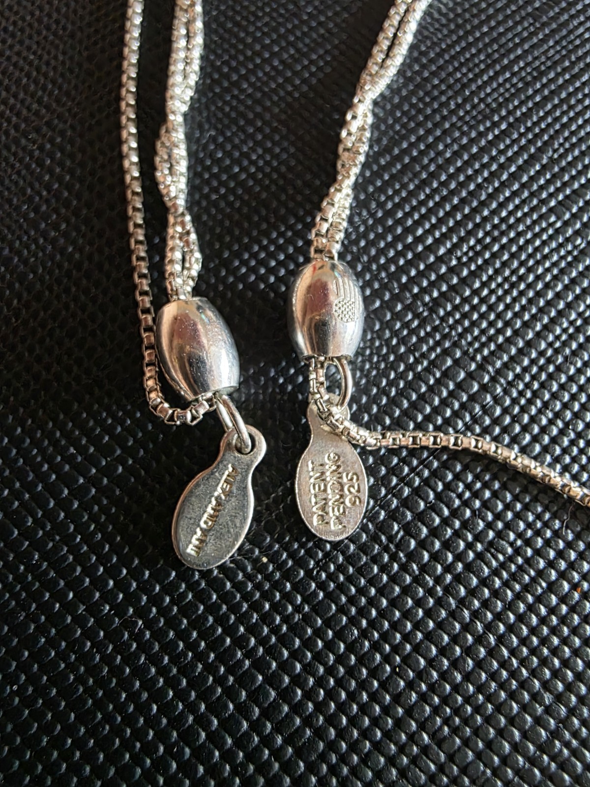 Alex & Ani Box Sliding Chain 925 Silver Necklace Layering Adjustable Beaded