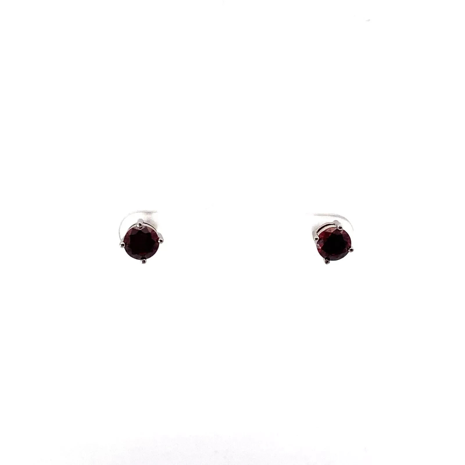 Anna Zuckerman 2 Carat Garnet Red Crystalline Sterling Silver 925 Earring Studs