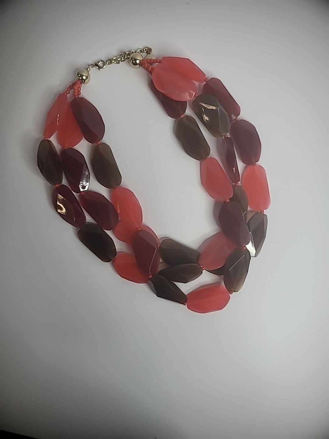 Vintage Bill Blass Beaded Multi Strand Gold Tone Beaded Necklace Jewelry Costume