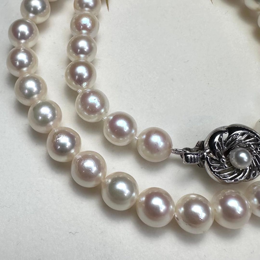 Approx 7.5-8.0mm Akoya Genuine Pearl Necklace 42cm 36g From Japan