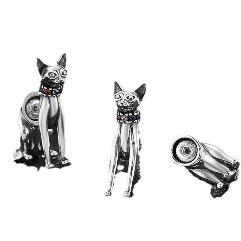 New Fox Stud Earrings Micro Pave Cubic Zirconia Silver Plated Post