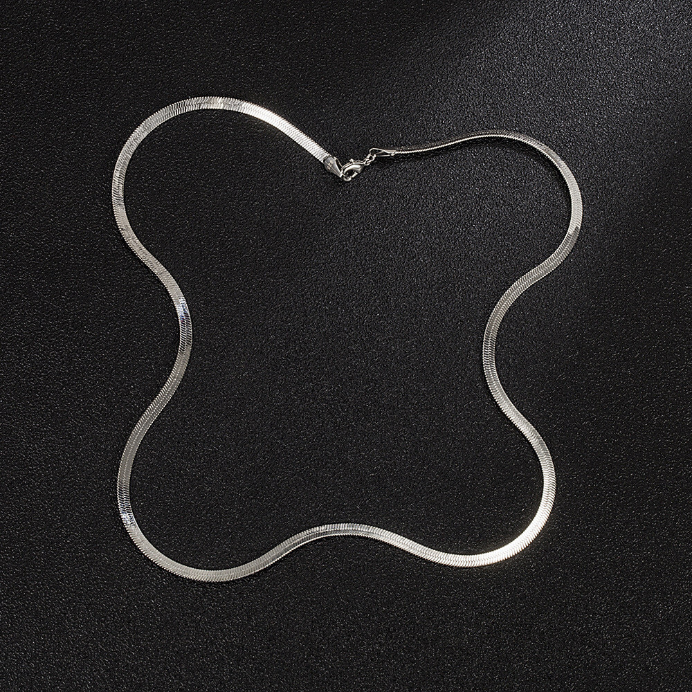 Stunning Silver Filled 4MM Slim Flat Snake Chain Necklace Mens & Womens 18″- 24″