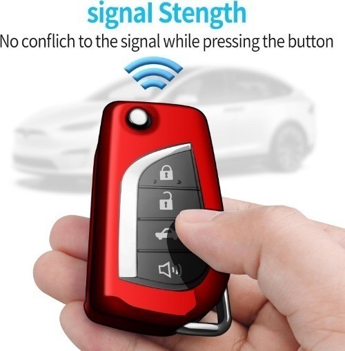 Key Fob Cover, Special Soft TPU Key Case Cover Protector Compatible Color: Red
