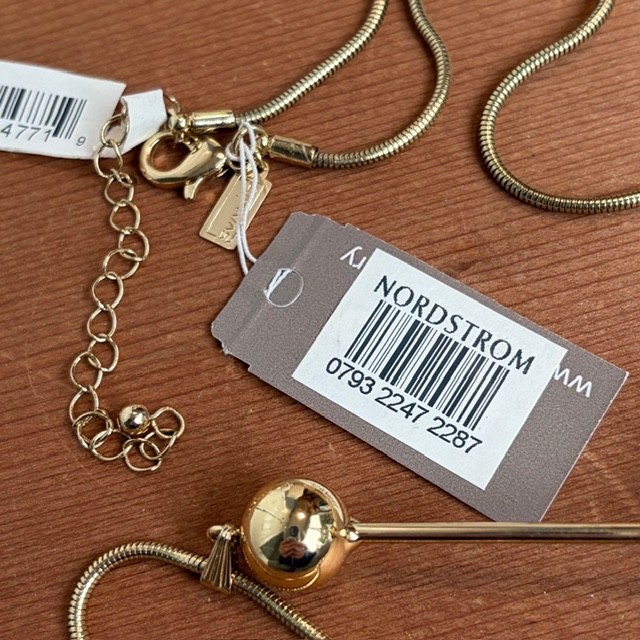 CANVAS Pearl Pendant Necklace Gold Tone Ball Bar NWT Nordstrom