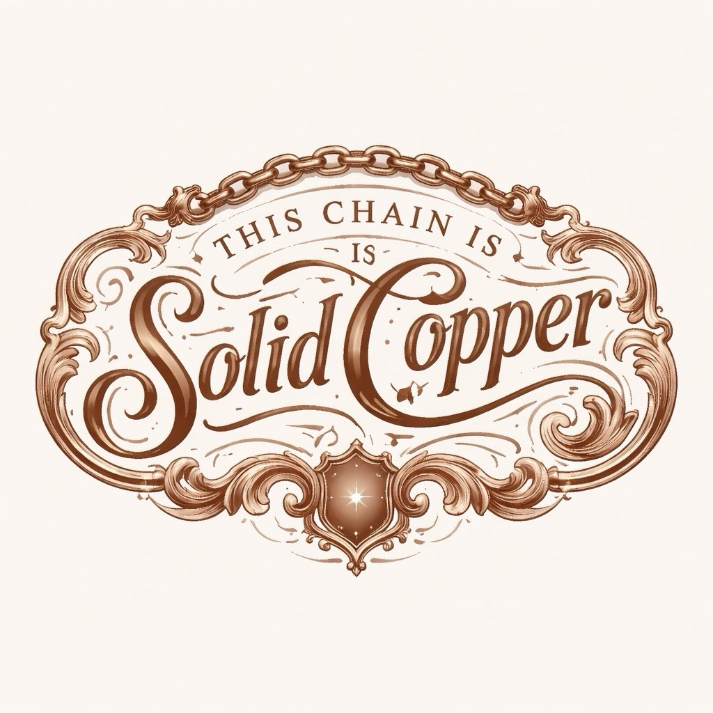 Solid Copper Chain CN617G – 7/16 of an inch wide. Available in 18 to 30 inches.