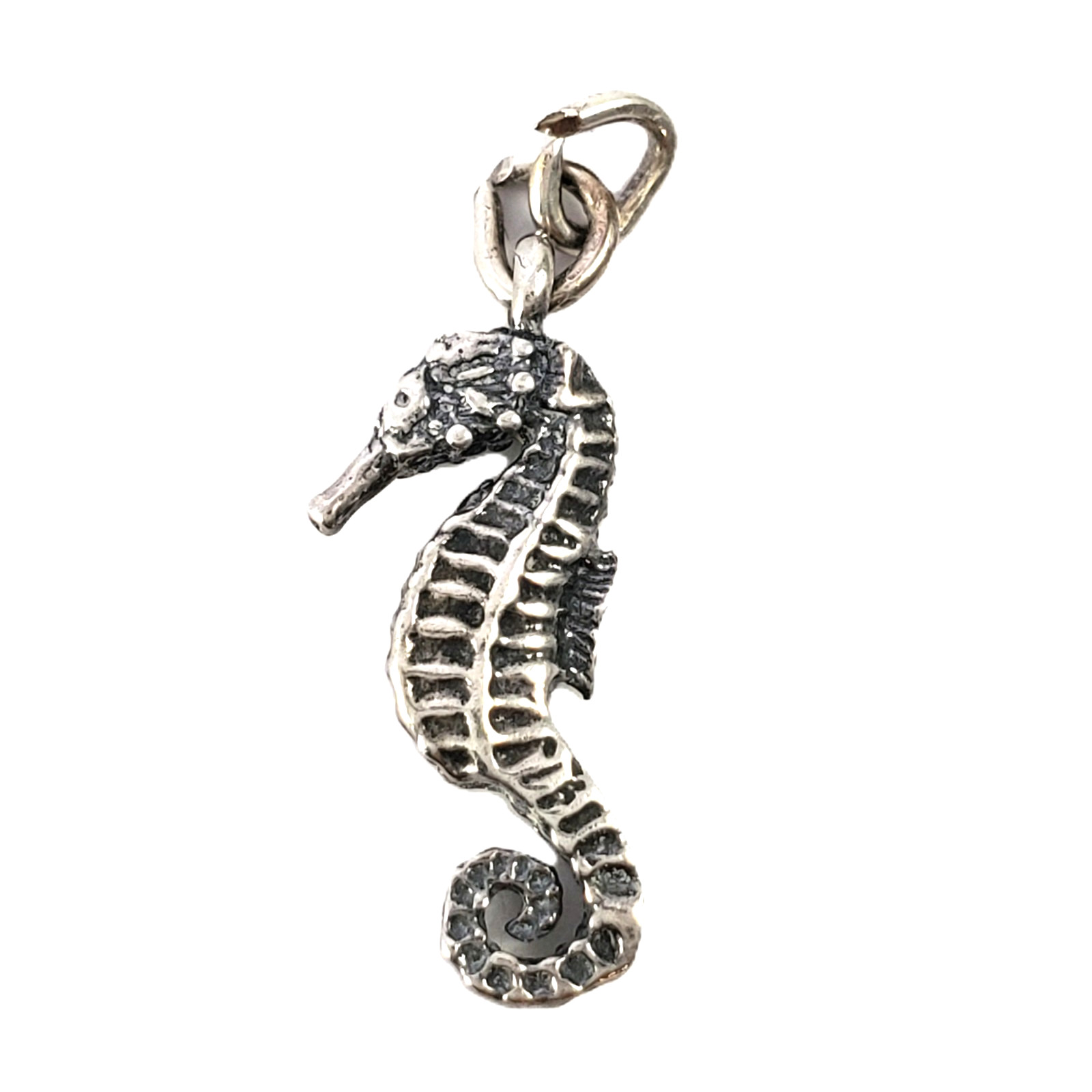 SEA HORSE CHARM PENDANT Sterling SILVER 1.09g 0.75″ Ocean Marine Life Beach