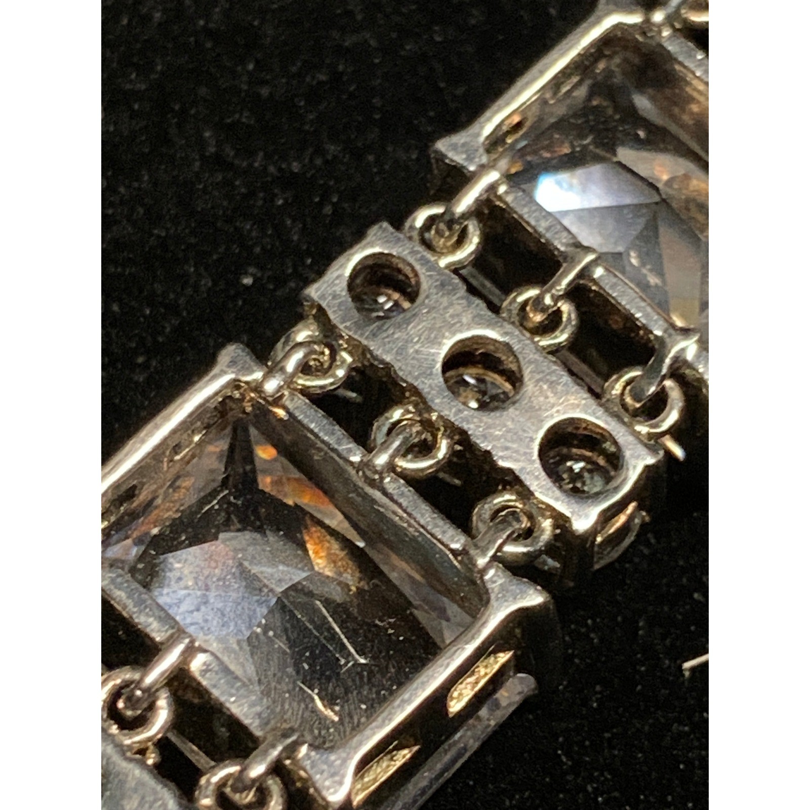 Emerald Cut Cubic Zirconia Tennis Bracelet Silver Tone 6.5 Inch Bridal Wedding