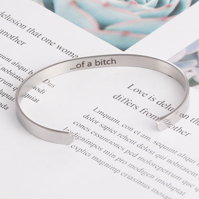 Engraved Be Kindof a bitch Bracelet – Hidden Message Motivational Stainless S