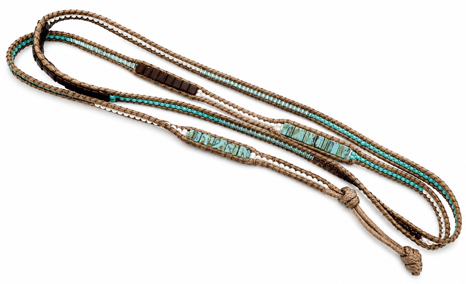 Virtu Multi Wrap Bracelet Adjustable Layered Boho Beaded Cord Bracelet