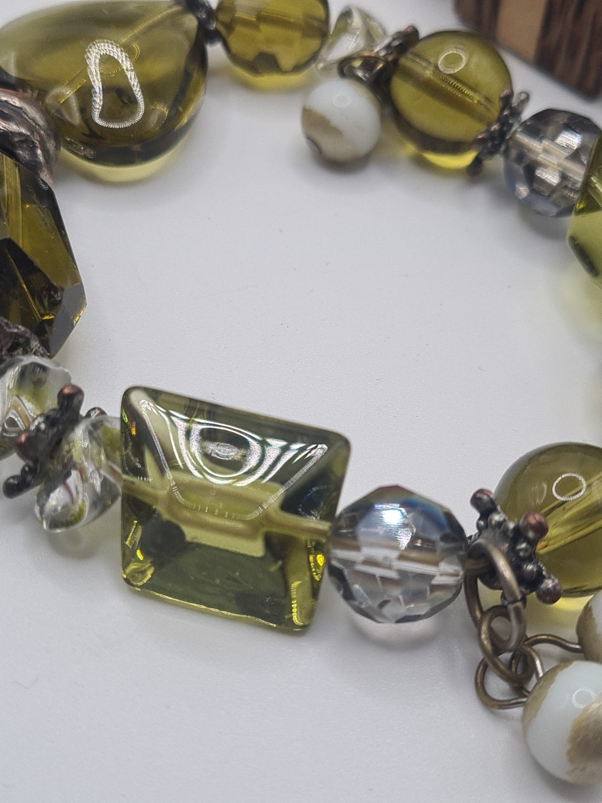 Mixed Costume Jewellery Bracelets Stretch Clasp Beads Wood Metal Plastic Glass
