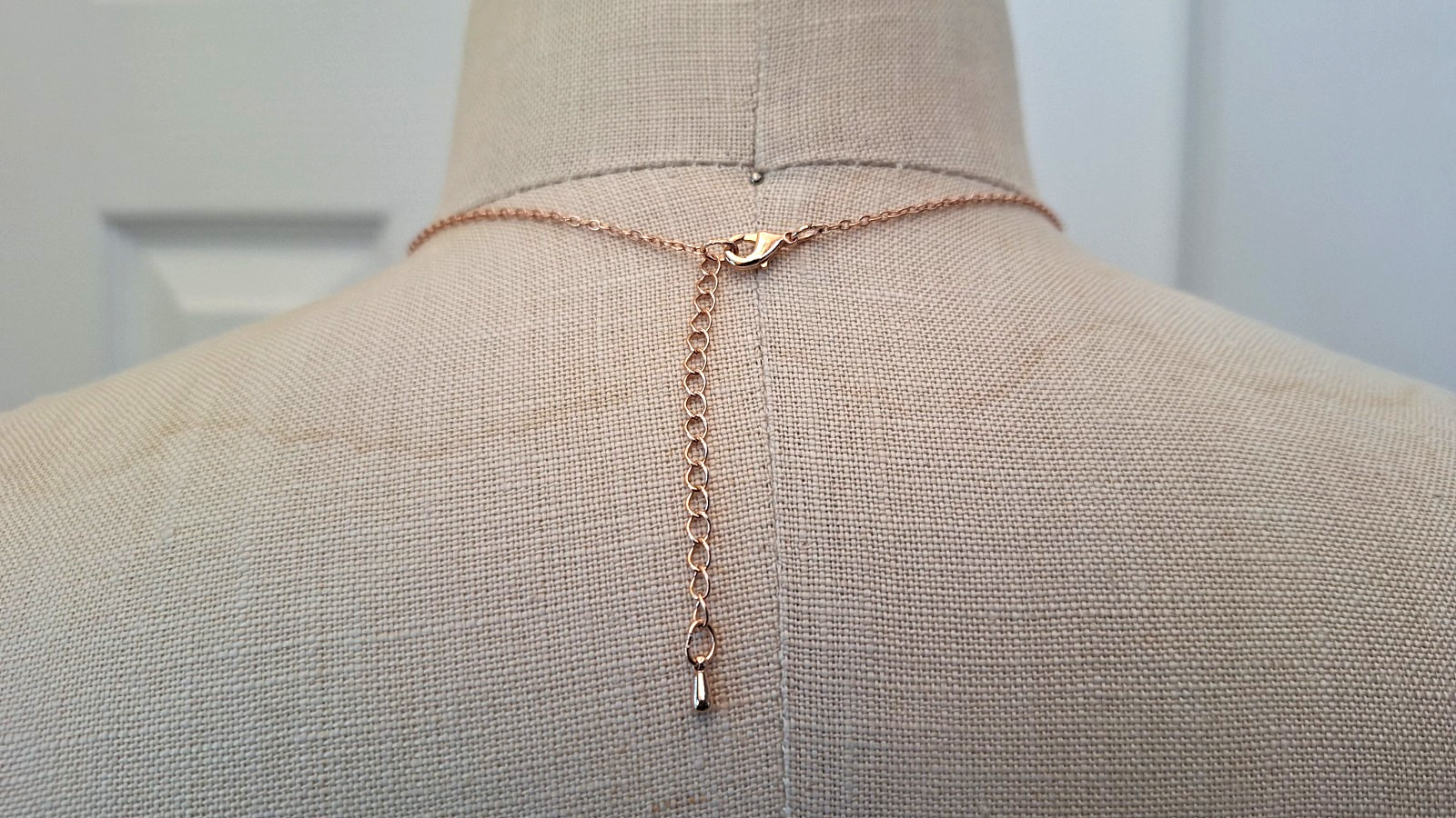 JCM China Rose Gold Toned Square CZ with Pave on 18″ Cable Chain Necklace