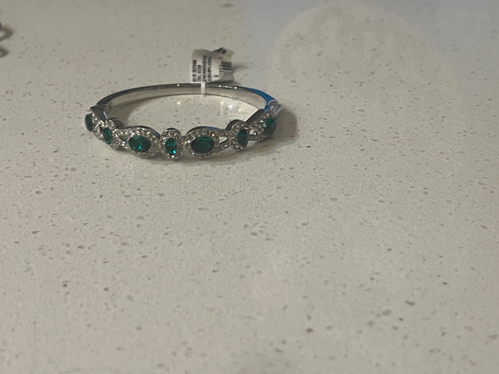 New Charter Club Bracelet Emerald Silver Tone Costume Jewelry