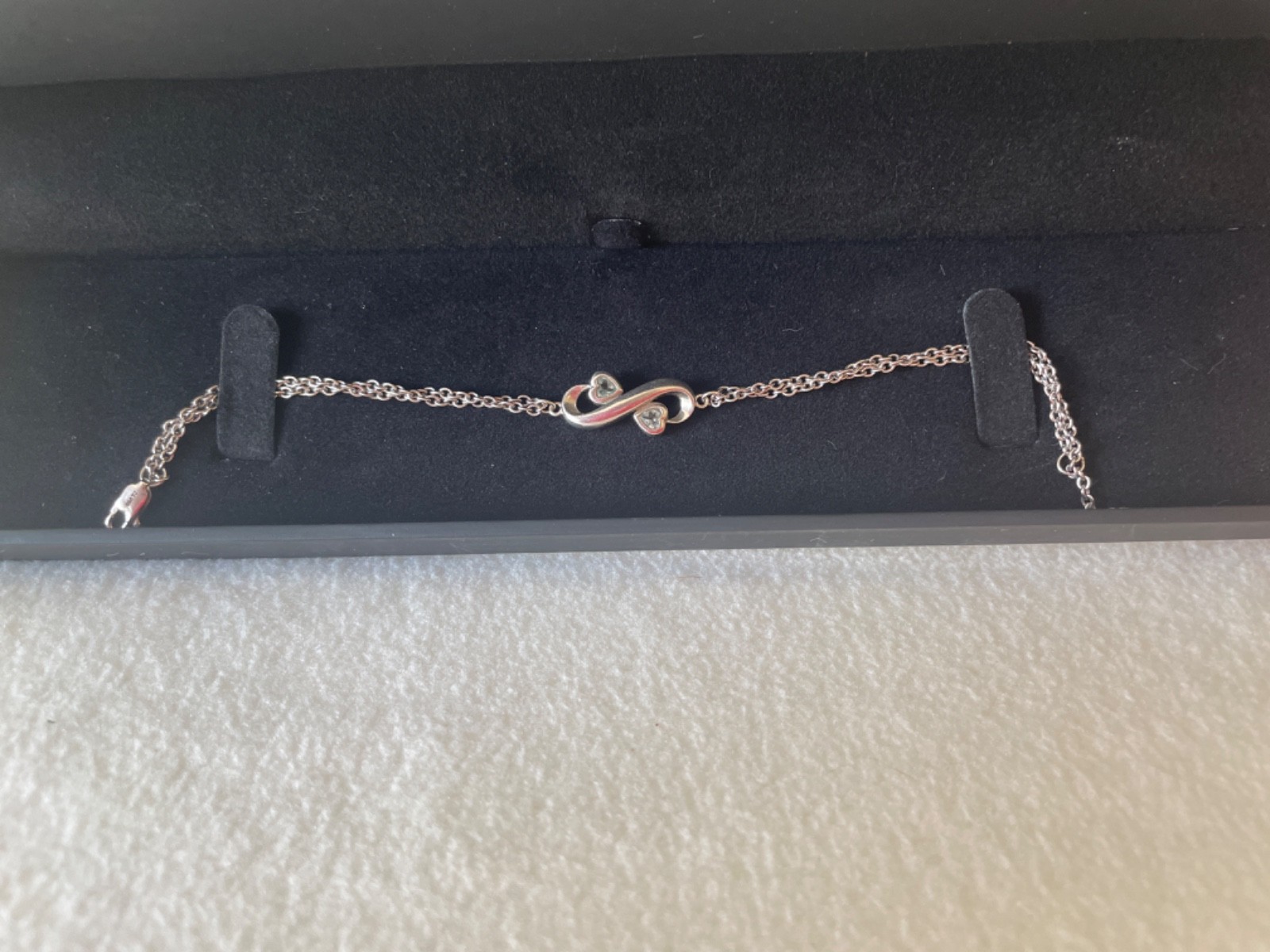 Sterling Silver and Aquamarine Infinity and Heart Bracelet