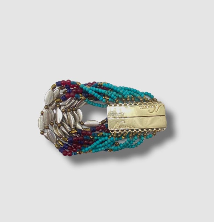 Nakamol Women’s Green Multicolor Beaded Bracelet