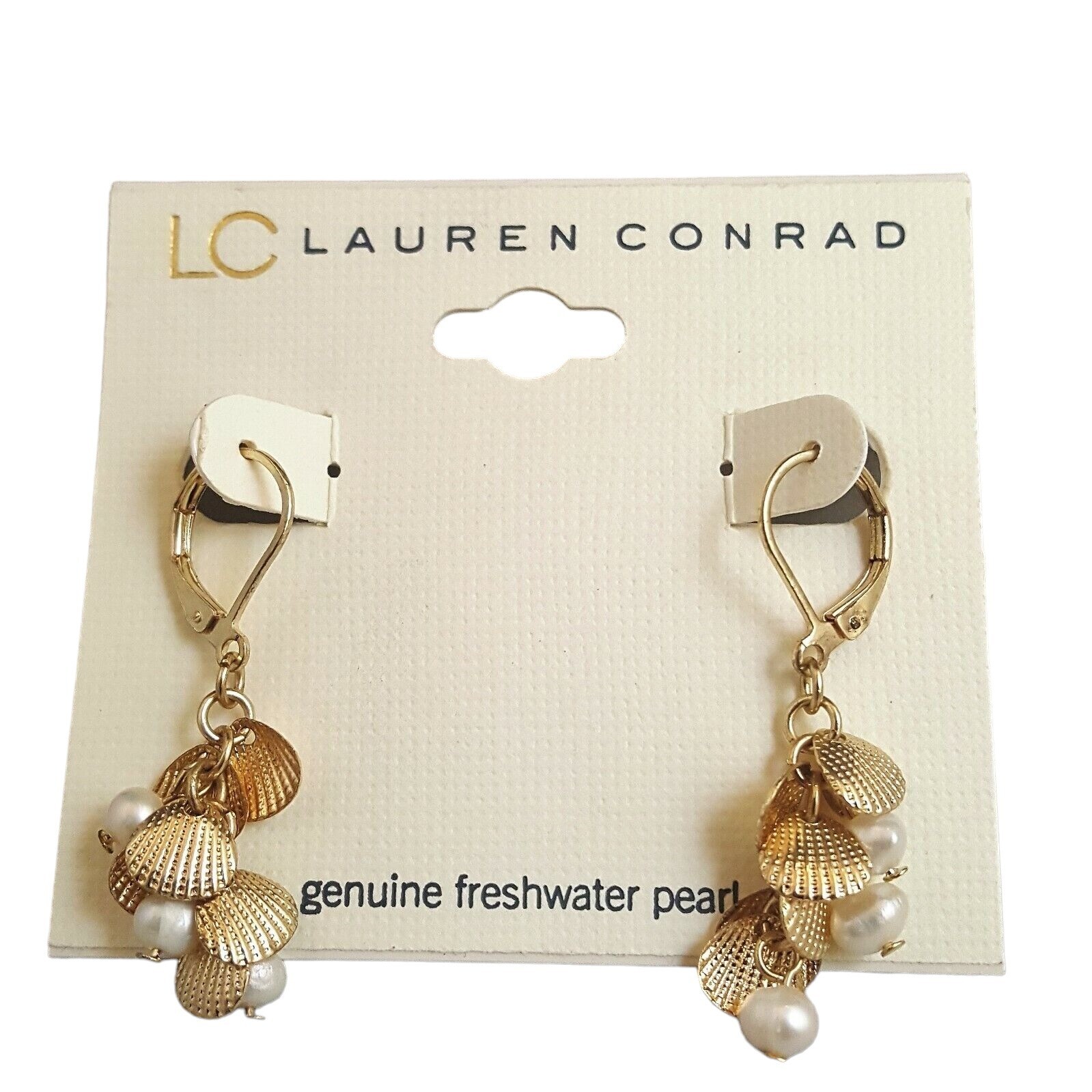 LC Lauren Conrad Women’s Freshwater Shell Dangle Charm Earring NWT
