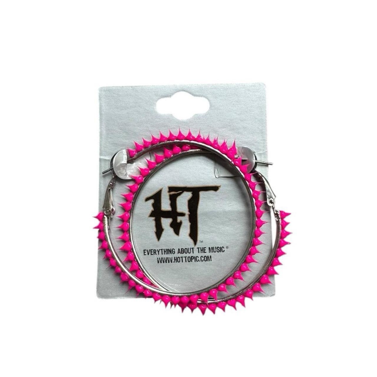 2000’s Scene Hot Topic Pink Spiky Hoop Earrings Brand New