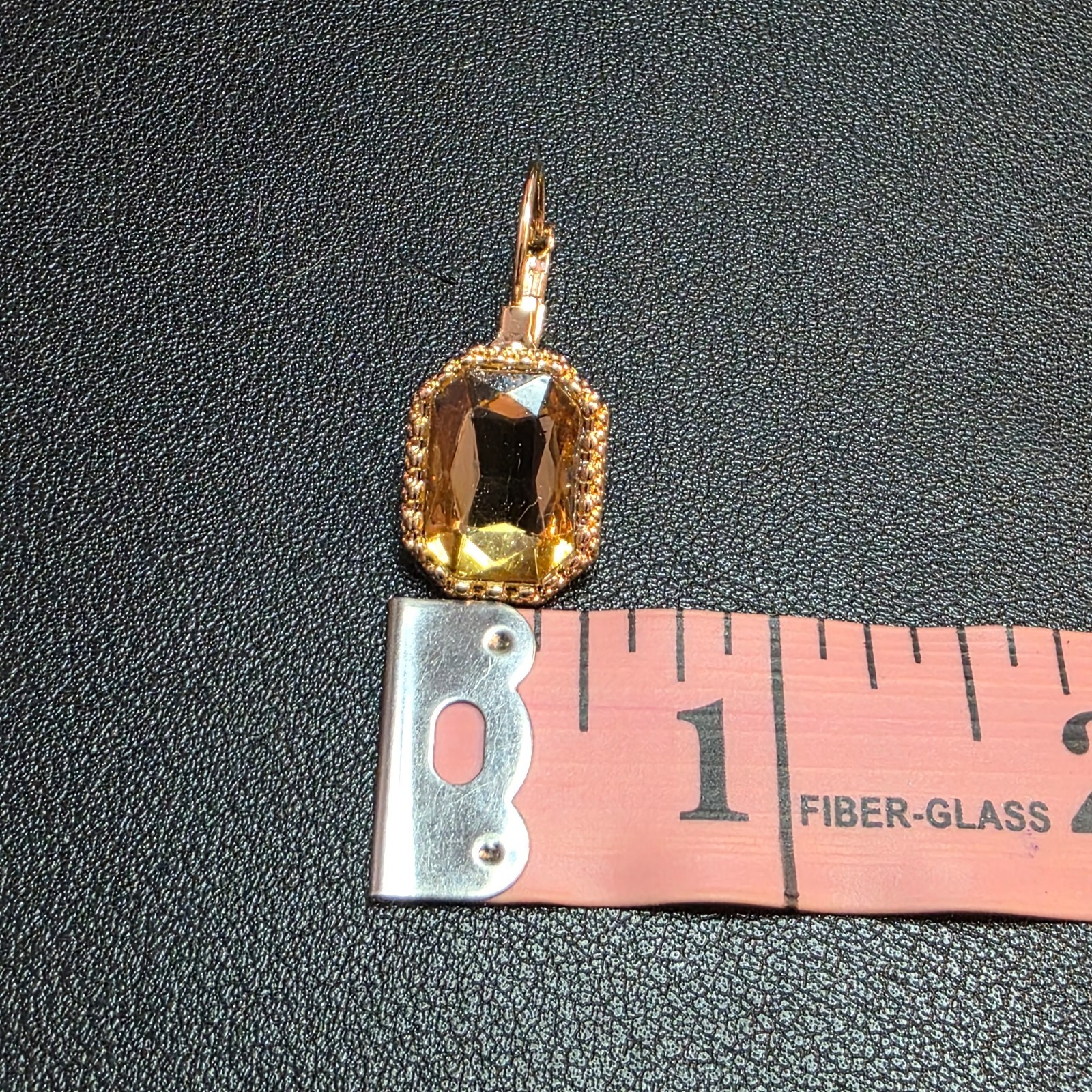 Gold Tone Simulated Crystal Leverback Earring Lot (3 Pairs) – Amber, Gray & Lime