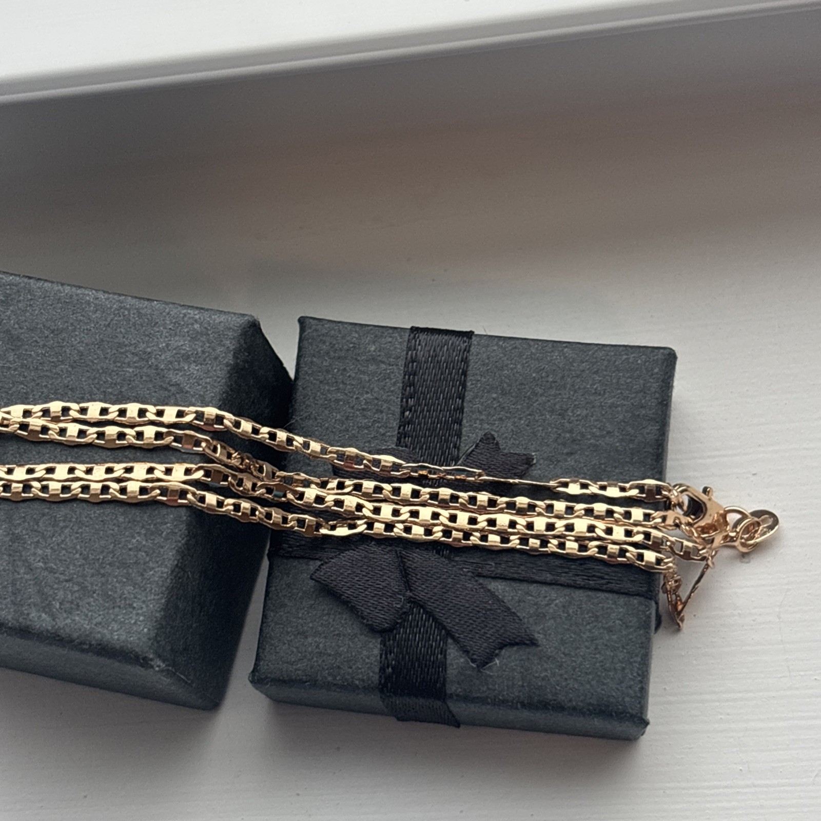 Thin Mariner Link Classic Chain Necklace | Rose Gold Plated 18” | NEW Timeless