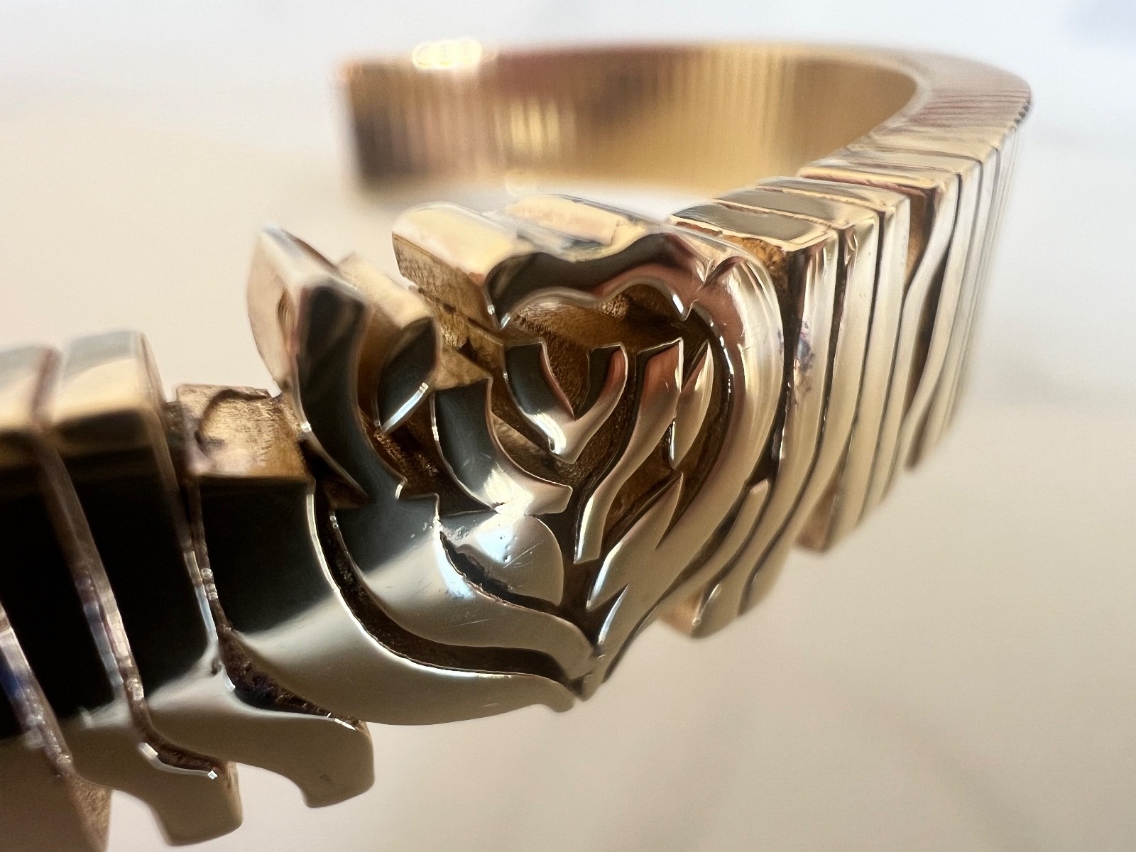 Burberry 2 oz. Sterling Silver (925) Cuff Bracelet L Gold-Plated MSRP $1650