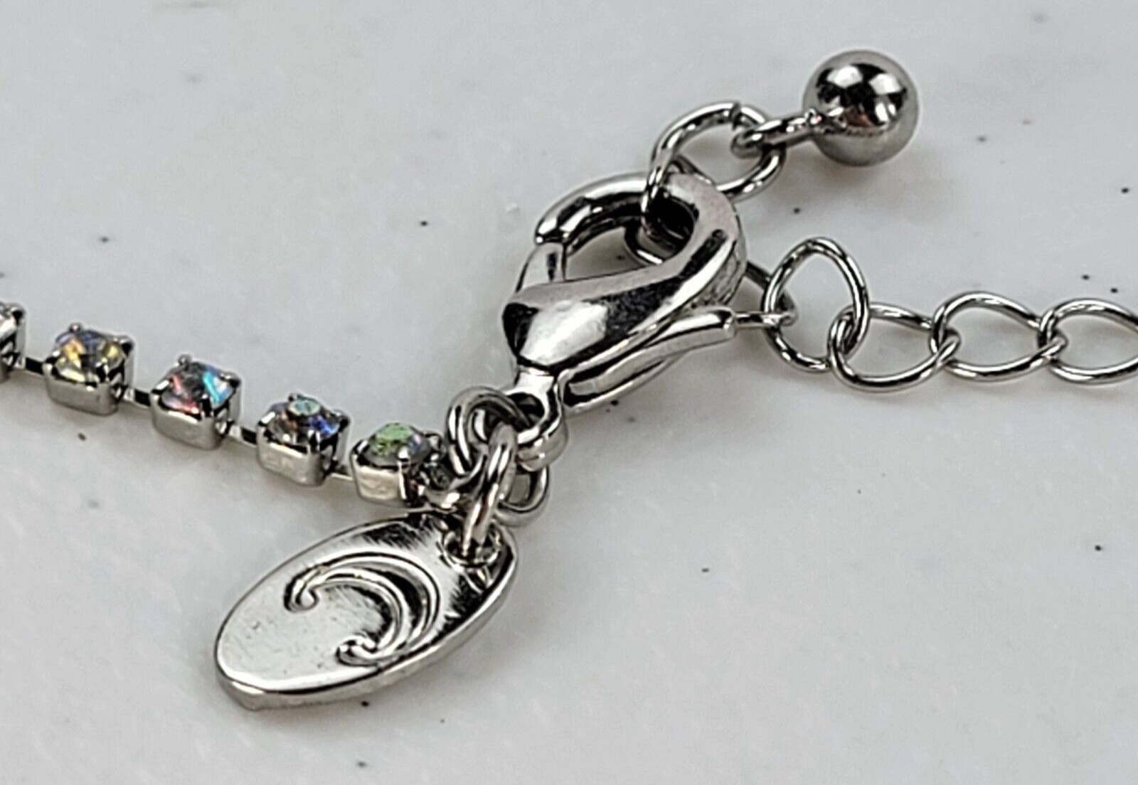 Charming Charlie Silver-Tone AB Rhinestones Layered Tennis Necklace 18.5 in