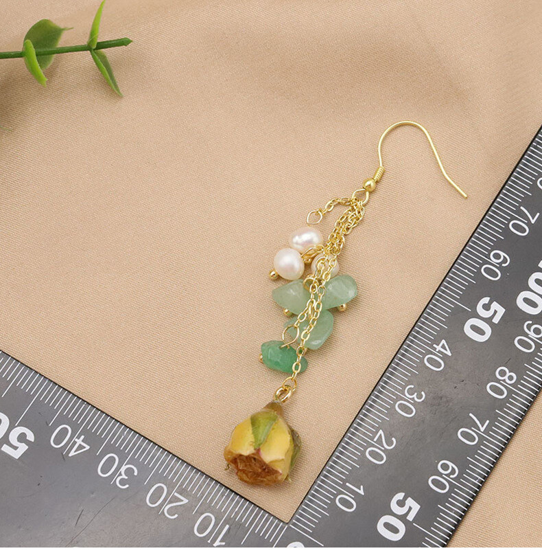 Natural Freshwater Pearl Earrings Bohemian Baroque Real Flower Drop 925 Silver