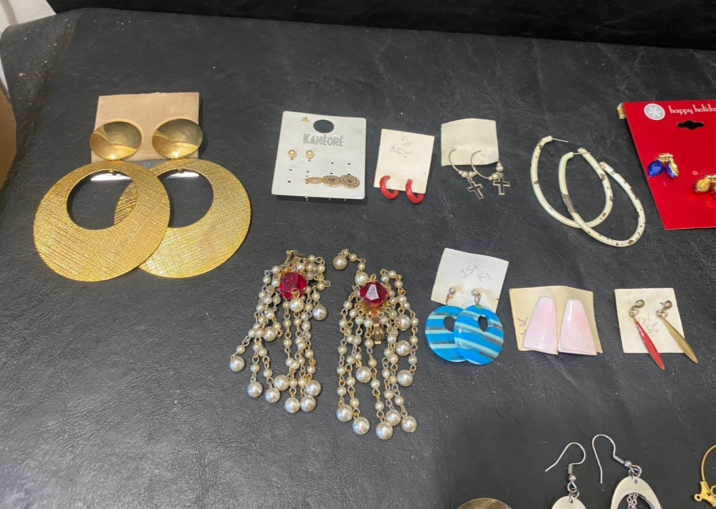 huge lot 125+ pairs earrings earring collection dangle stud hoop clip estate +