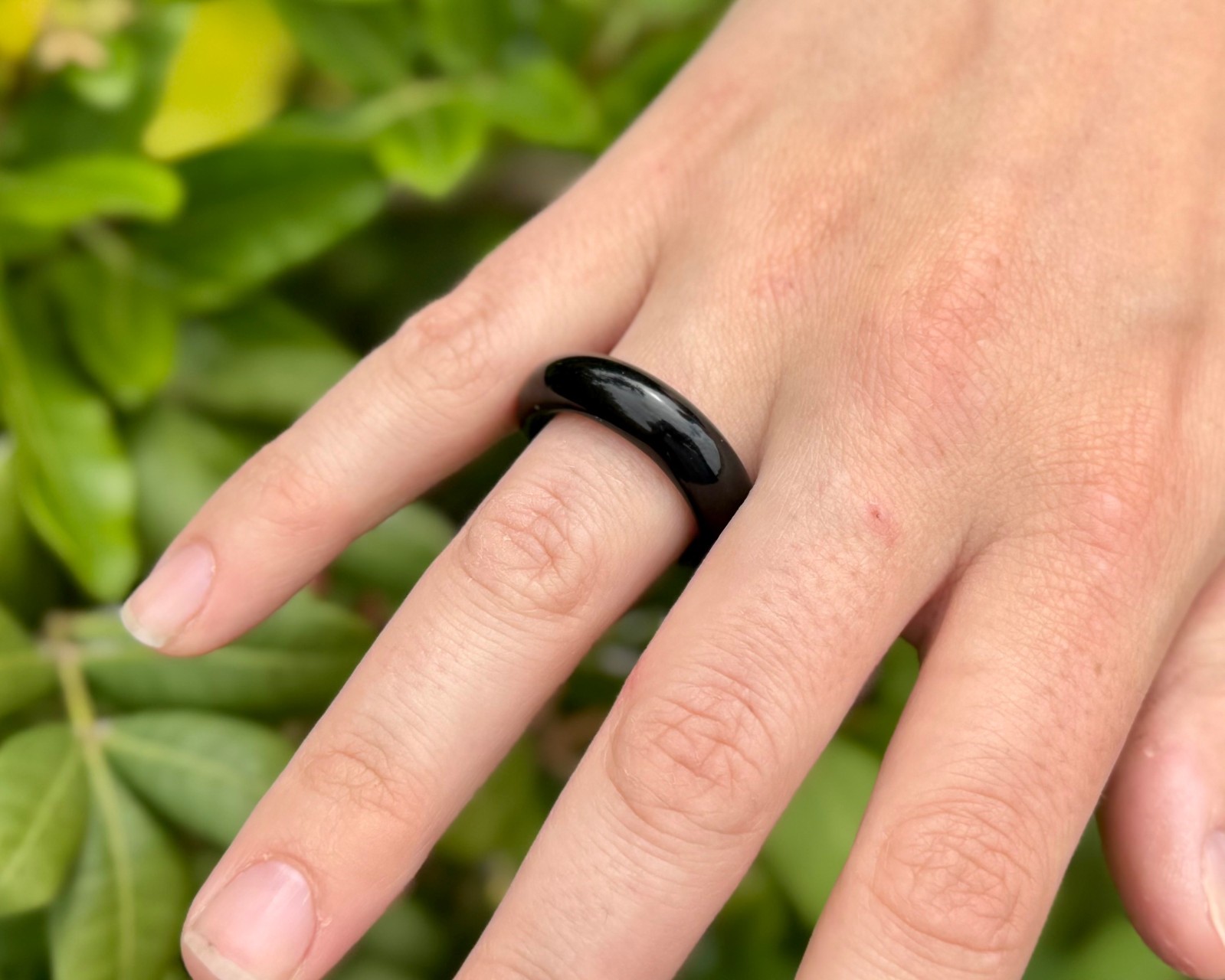 Black Obsidian Ring, Obsidian Gemstone Crystal Jewelry – Choose Size