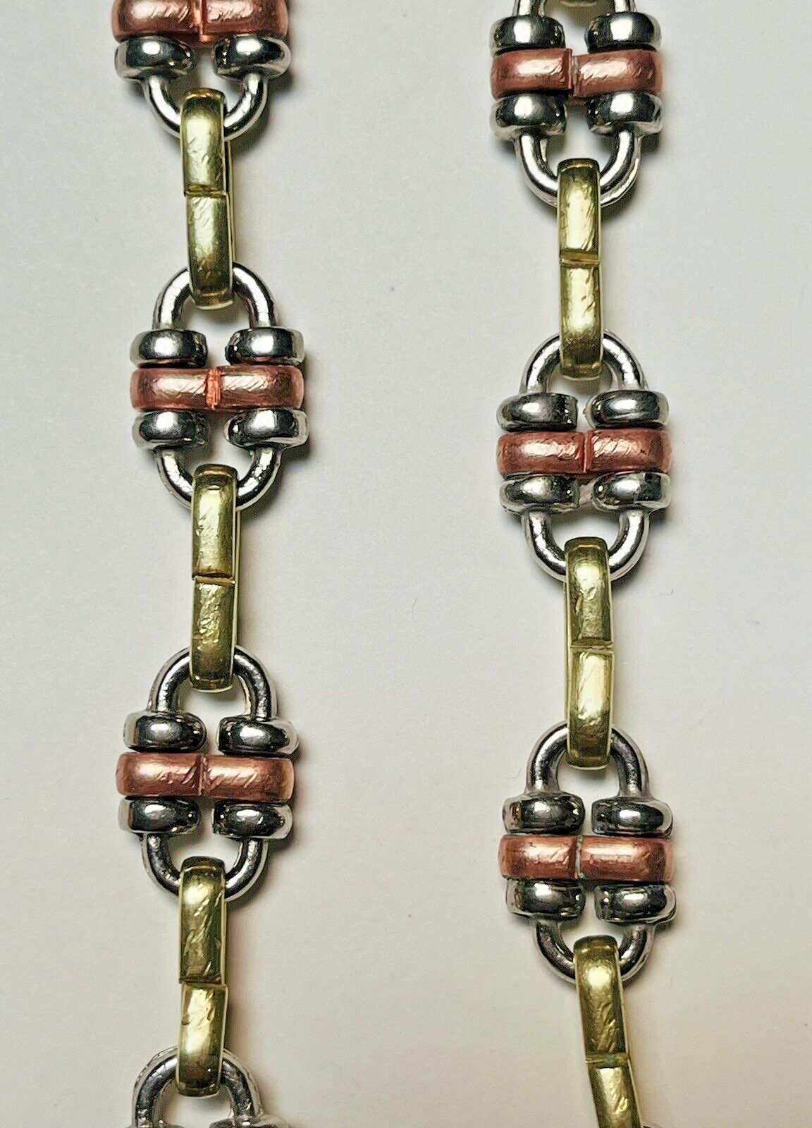 Mixed Metals Anklet Brass Copper White Metal Chunky Fancy Chain Link 30 g