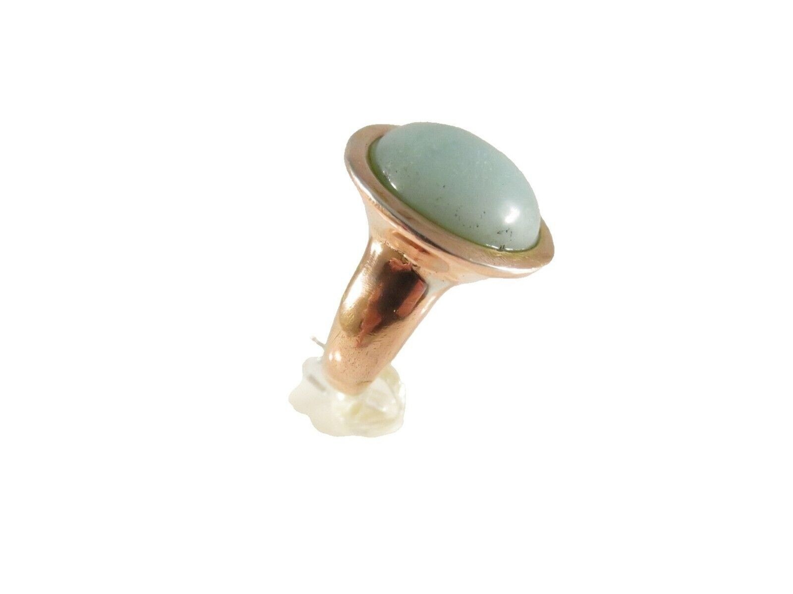 Rose/Copper Tone Statement Ring, Glass Cabochon, Size 10, Unisex, 14.9 Grams