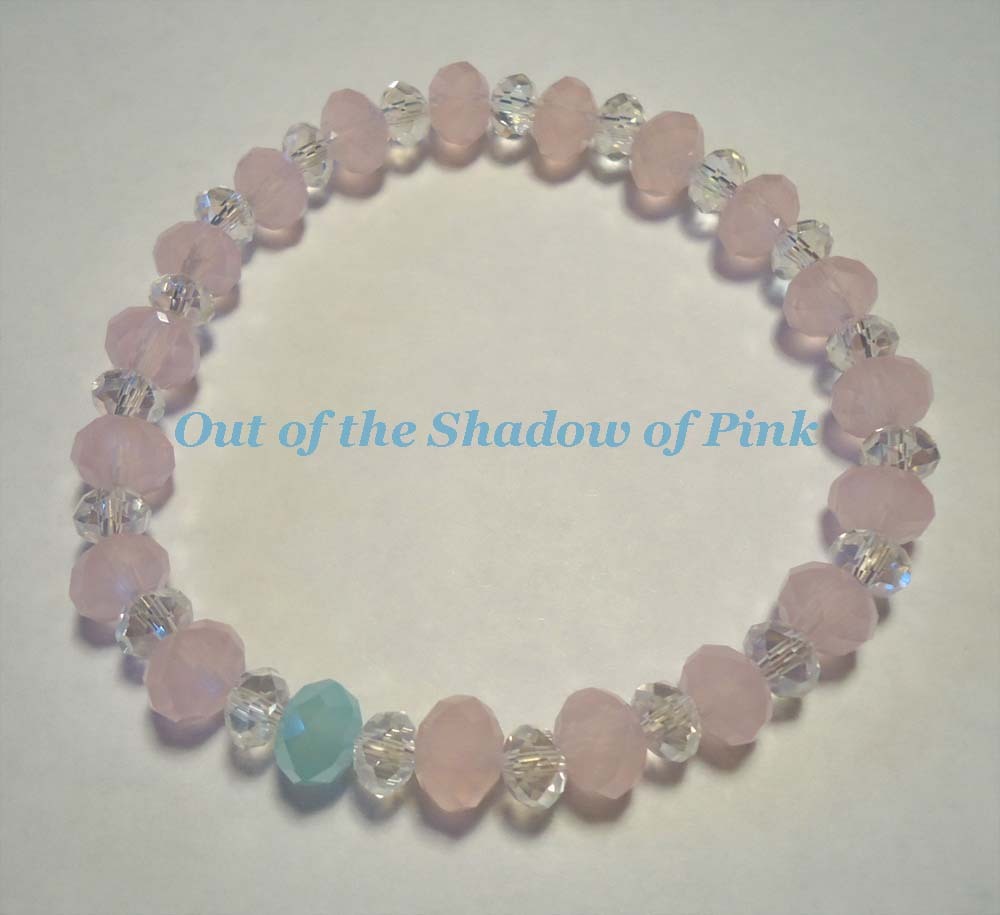 Opaque Crystal Male Breast Cancer Bracelets Your Choice of Awareness Ribbon