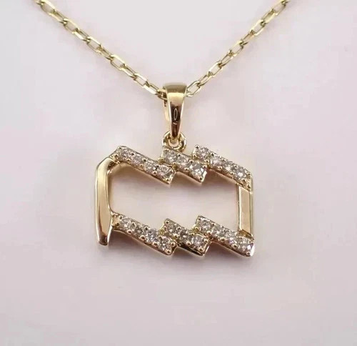 1.50 Ct Round Cut Simulated Diamond Fancy Design Pendant 14k Yellow Gold Plated