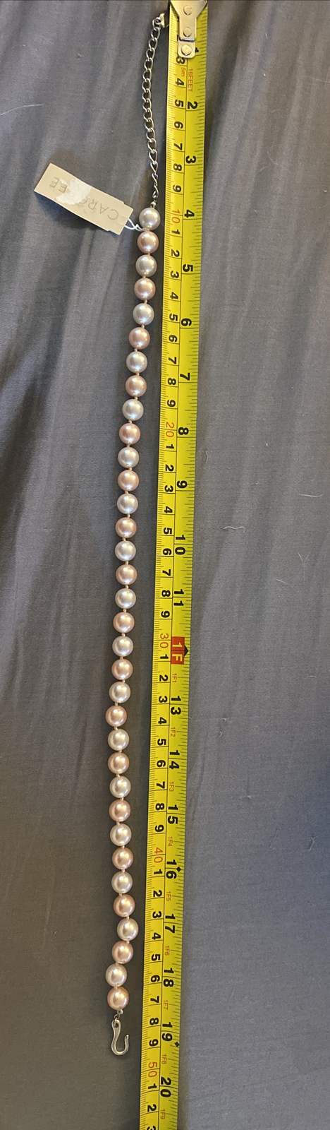 Carolee Faux Pearl Necklace Long Pale Pink & White BRAND NEW