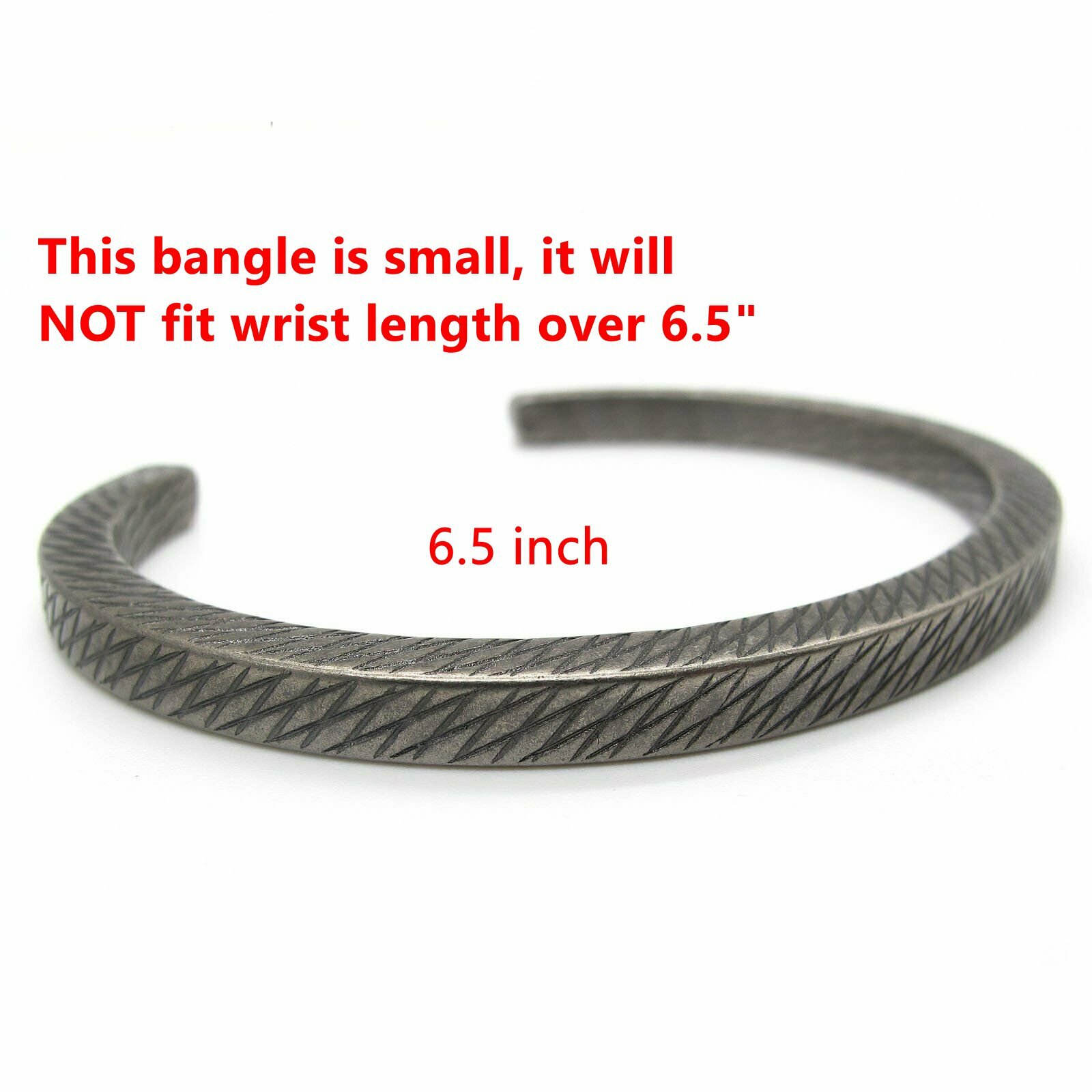 MENDEL Cool Fashion 6.5 Inch Mens Stainless Steel Bangle Bracelet Cuff For Men