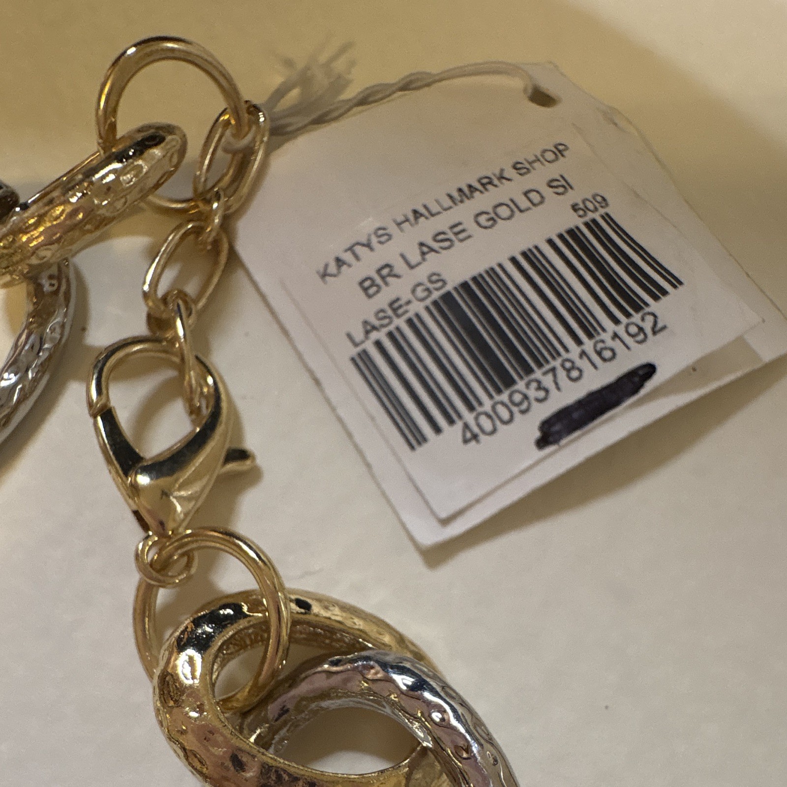 Katy’s Hallmark Shop Gold & Silver Tone Link Chain Bracelet, Lobster Clasp