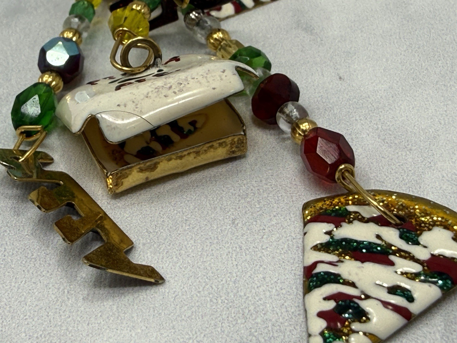 Lunch At The Ritz Eat Pizza Hand Signed 99 Designer Statement Earrings Enamel