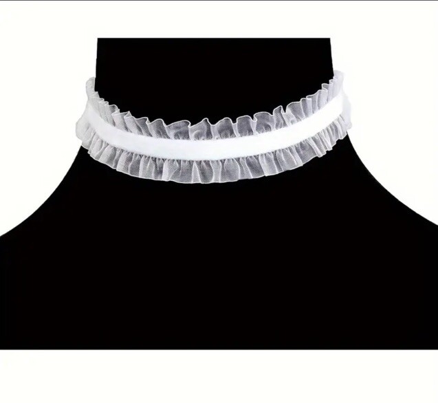 New Fashion Ladies Women Elastic Black,white Ruffle LACE Chakor Necklace party