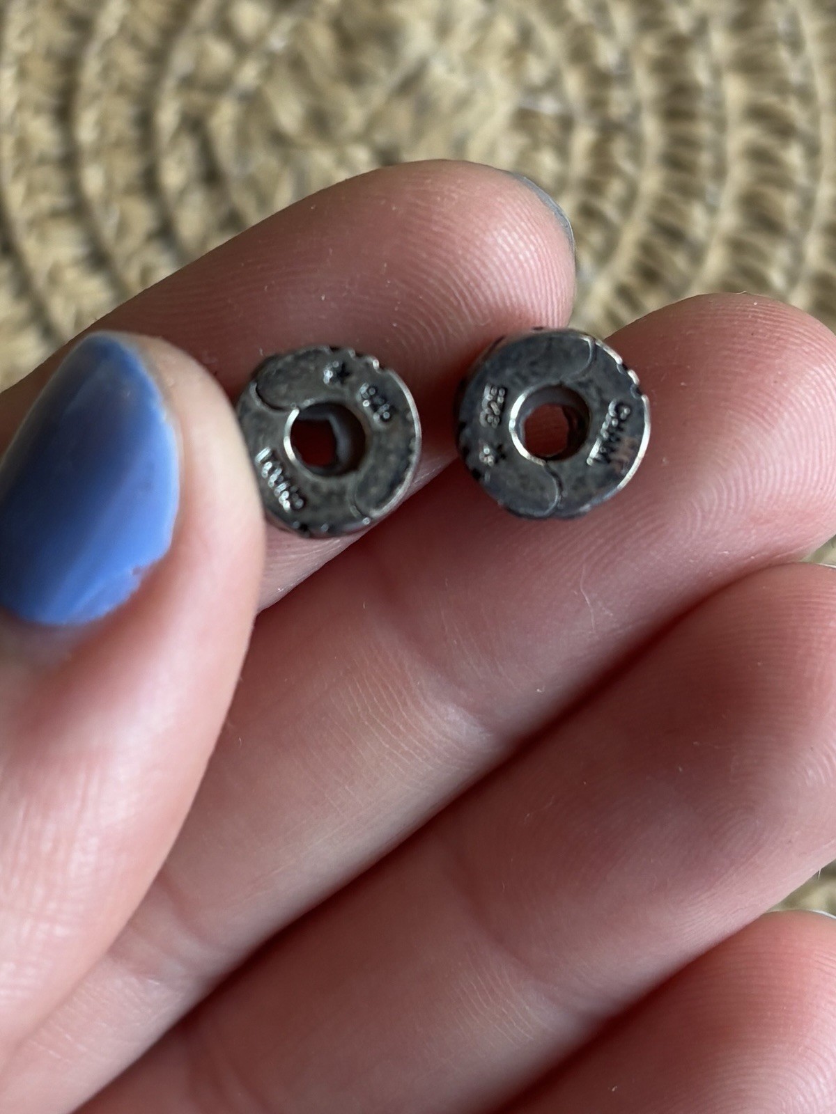 Lot of 2 Chamilia Sterling Silver Swirl Clip Charms