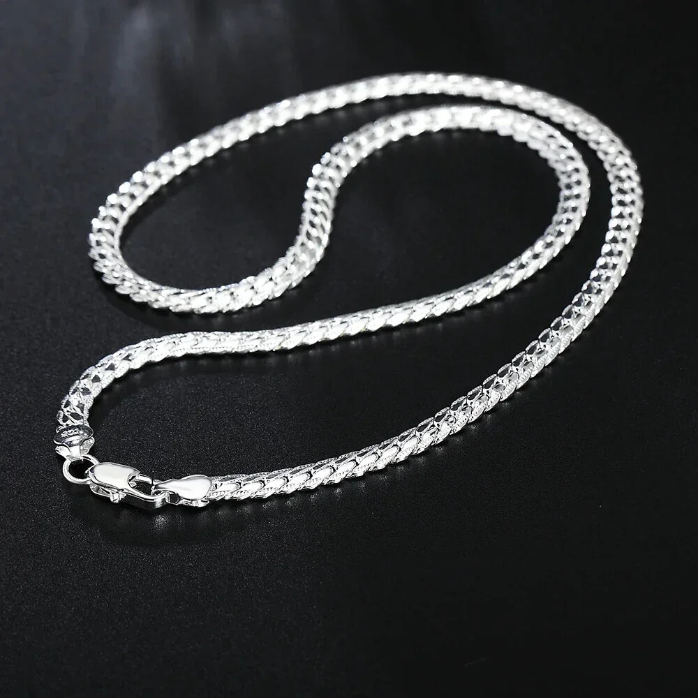 Silver Chain Necklace Solid 925 Sterling .925 Italy Sterling Man & Women Italian