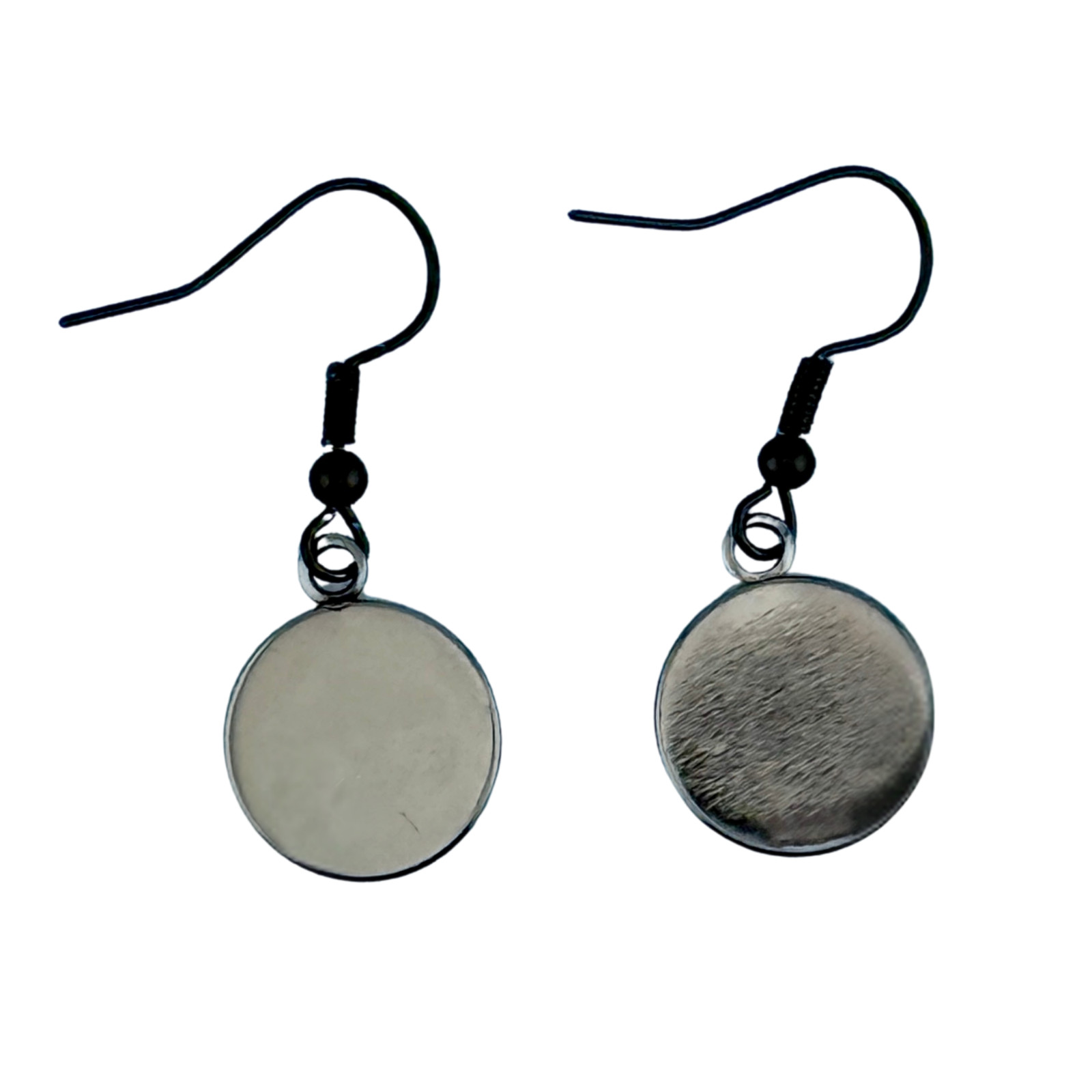 Dangle Earrings Handmade “Tree Rings” Electroplated Sterling Silver Earwires