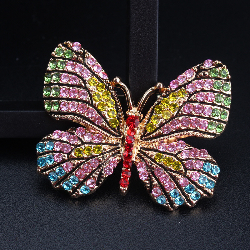 Fashionable Simple Individual Creative Elegant Colorful Butterfly Brooch