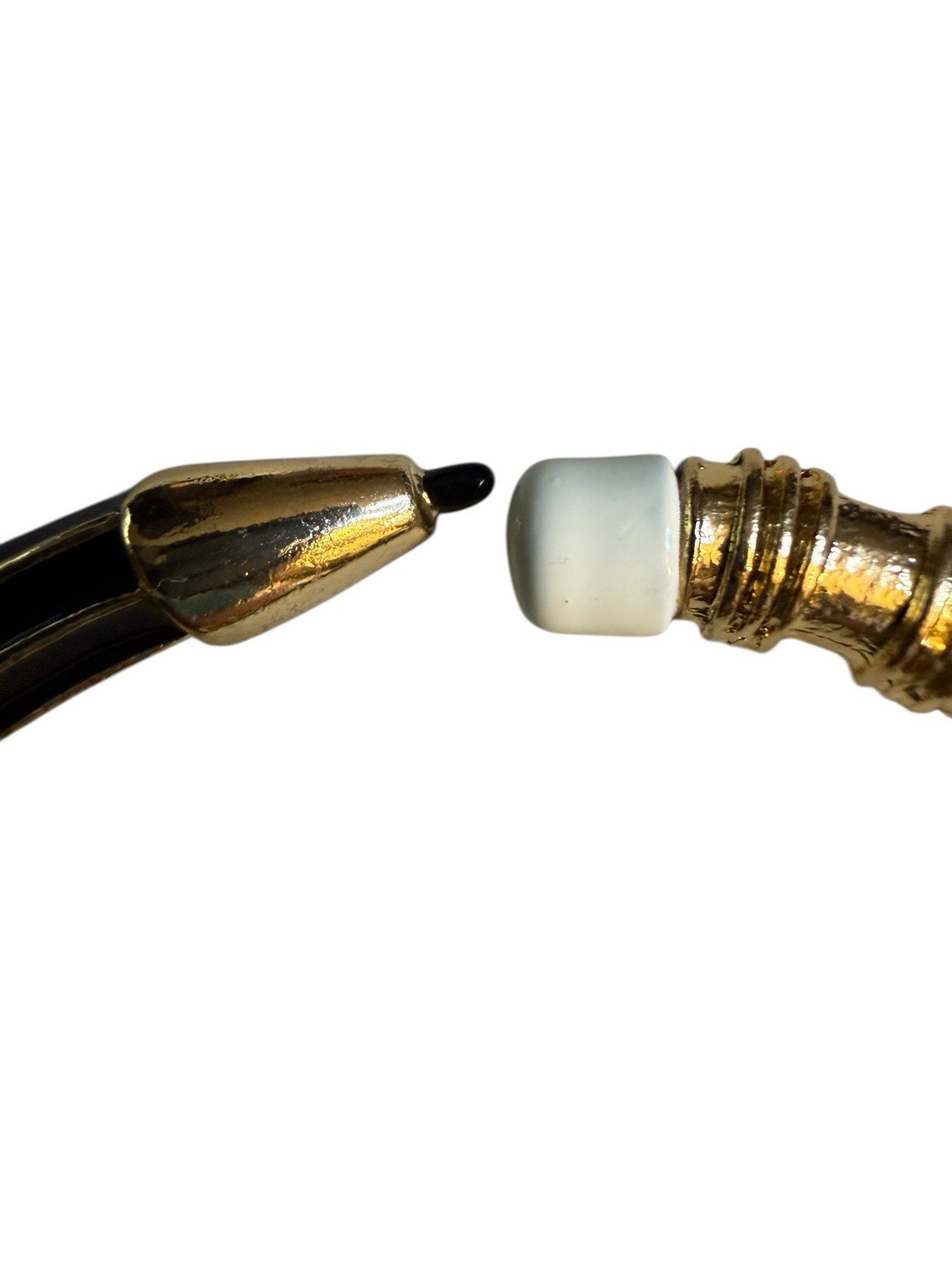 Plunder Pencil-Shaped Hinged Bangle Bracelet Gold Tone