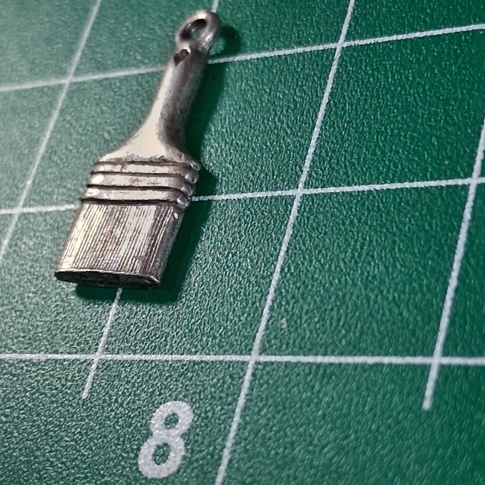 Vintage Silver Tone Paint Brush Charm
