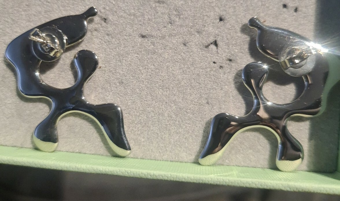 Off White C/O Virgil Abloh Earrings Shiny Small Organic Earring Silver No Colour