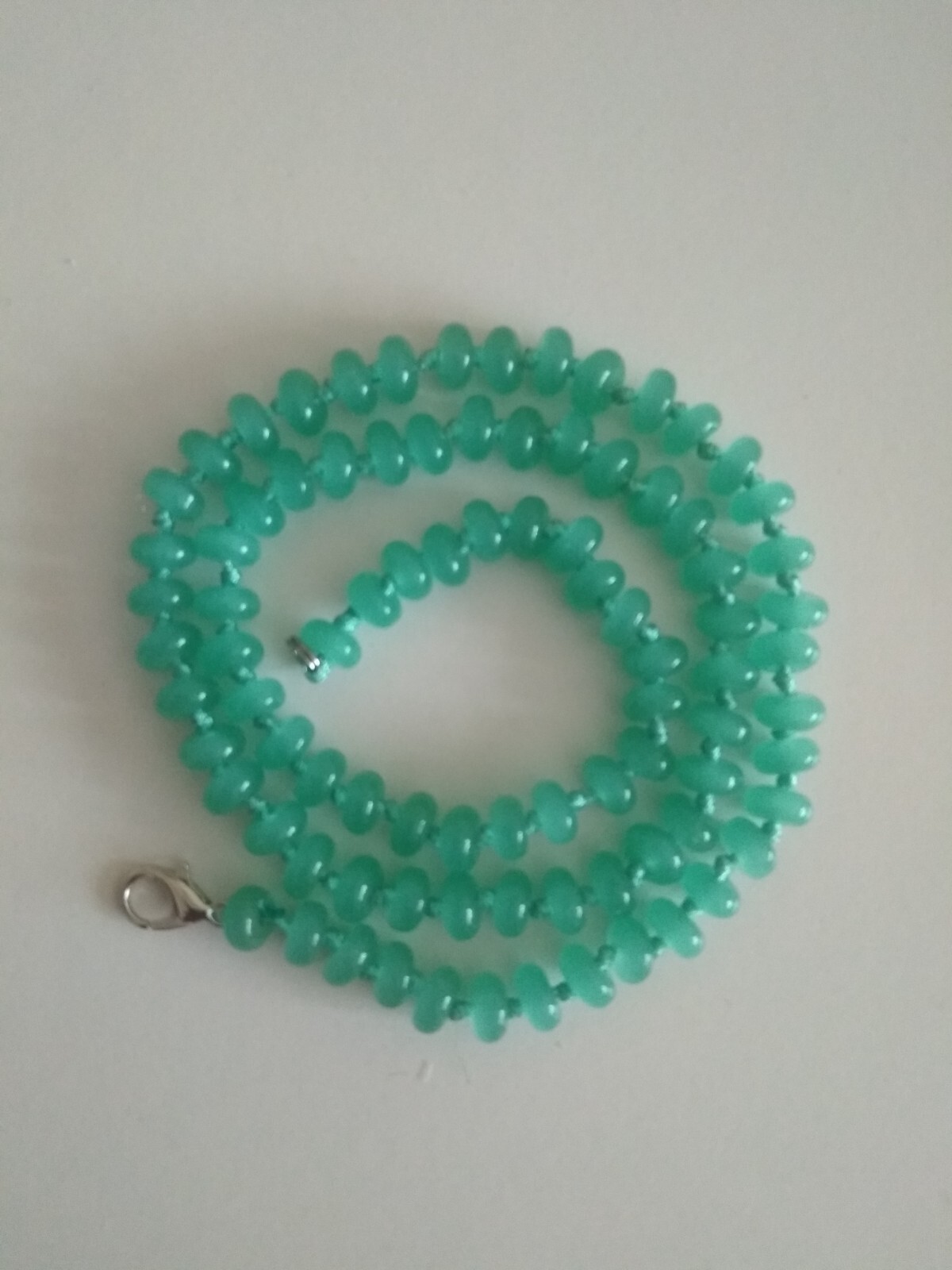 3x6mm light green jade abacus shape gemstone beads necklace 17.5-18″- 170-6