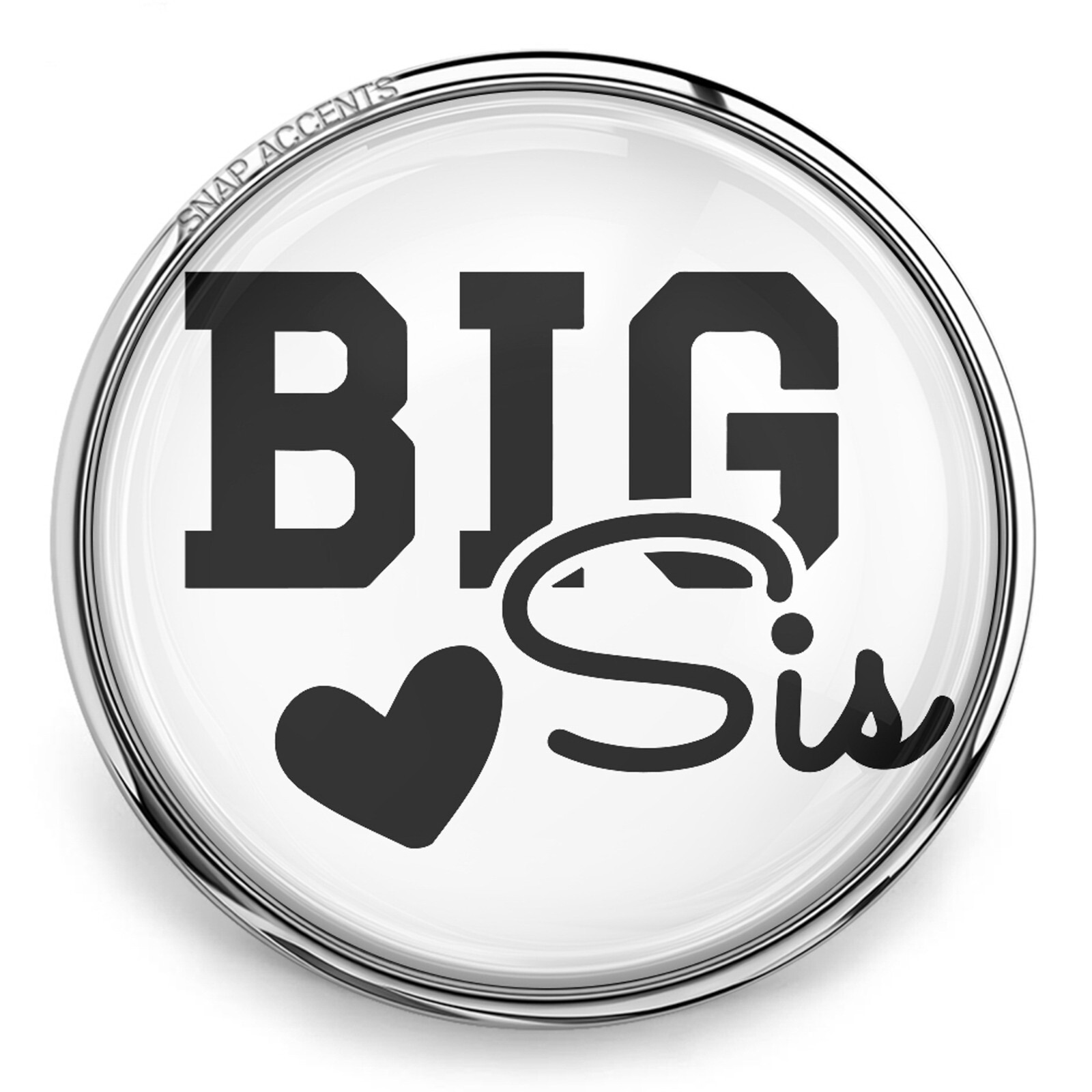Big Sister Snap Jewelry 18MM Ginger Charm Brother Siblings Family Button