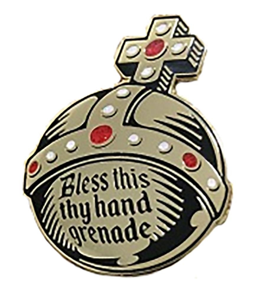 HOLY HAND GRENADE (POLISHED GOLD) ENAMEL PIN FROM CLAY GRAHAM