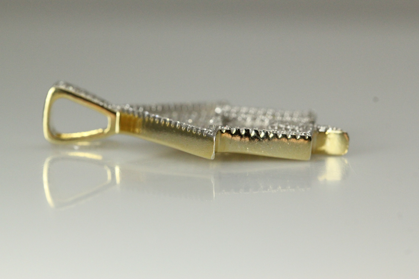 Yellow Gold Plated 925 Sterling Silver CZ House Pendant 10.2 Grams (PEN7816)